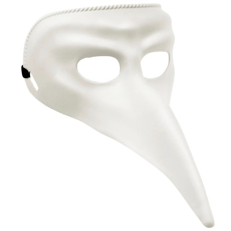 Venetian mask with long nose, white
