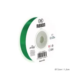 Satin ribbon dark green 12mm, 23m