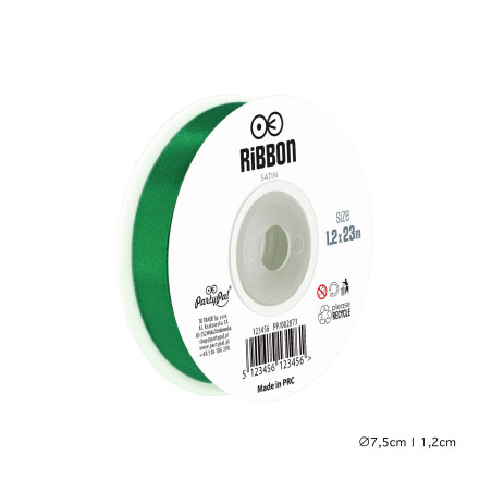 Satin ribbon dark green 12mm, 23m
