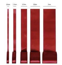 Satin ribbon burgundy red 12mm, 23m