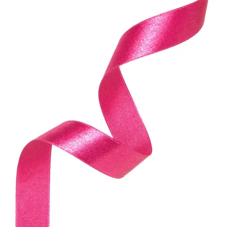 Satin ribbon dark pink 12mm, 23m