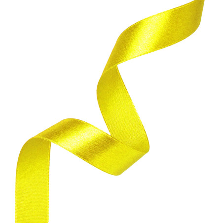 Satin ribbon Yellow 12mm, 23m