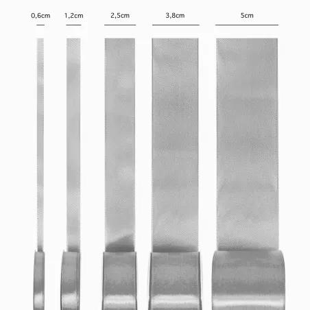 Satīna lente pelēka 12mm, 23m