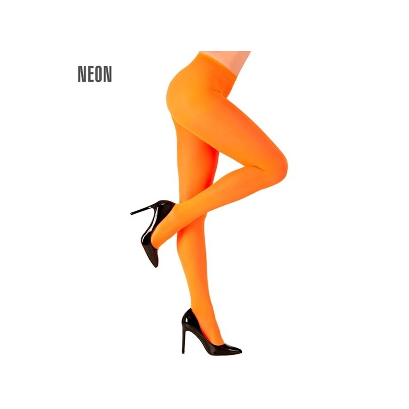 Women's neon orange 40 den fluorescent tights