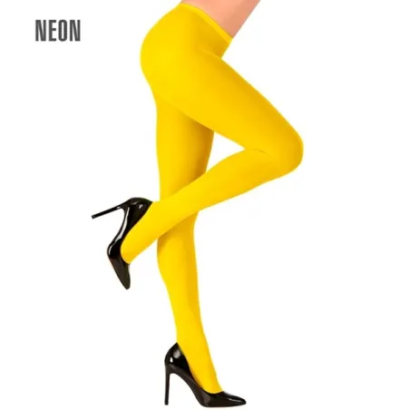 Tights women's 40 den neon yellow UV glow, M-XL