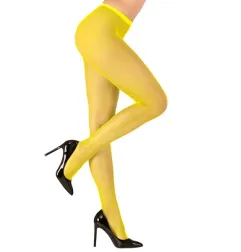 Fishnet tights neon yelleow UV glow, standard