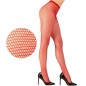 Red fishnet tights, size M–XL, women's mesh pattern tights for parties and costumes