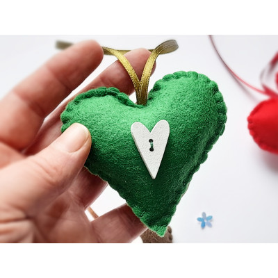 Heart with wooden decoration