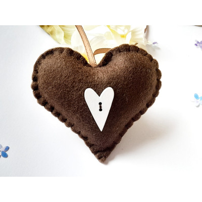 Heart with wooden decoration