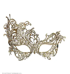 Venetian lace eye mask antique gold