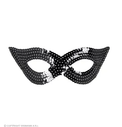 Eye mask black with sequins