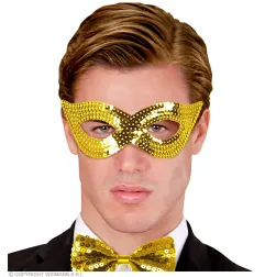 Eye mask gold with sequins