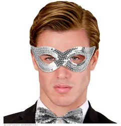 Eye mask silver with sequins