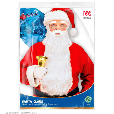 Santa Claus beard with mustache and eyebrows