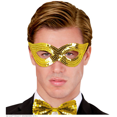 Eye mask gold with sequins