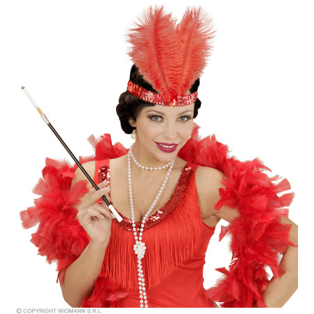 Headband with feathers red
