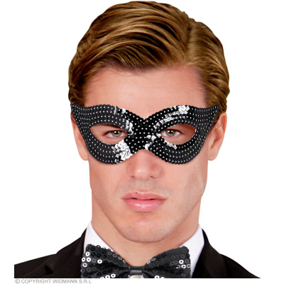 Eye mask black with sequins