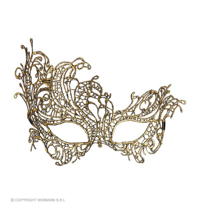 Venetian lace eye mask antique gold