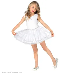 Satin Tutu Skirt for Girls, White
