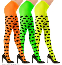 Women's tights 70 den yellow with black dots
