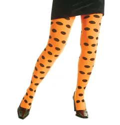 Women's tights 70 den orange with black dots