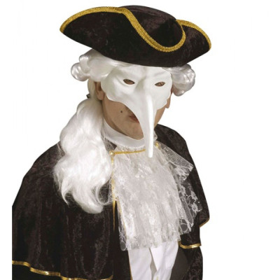 Venetian mask with long nose white